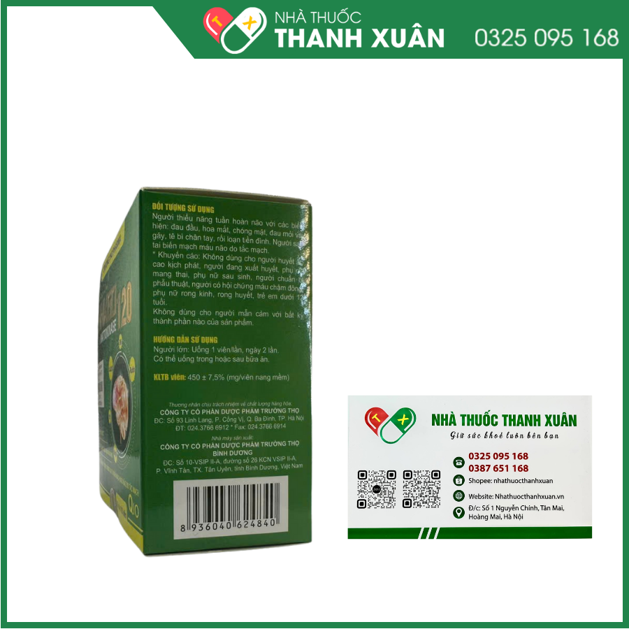 Ginkgo &amp; Nattokinase 120 viên uống bổ não, ngăn ngừa tai biến